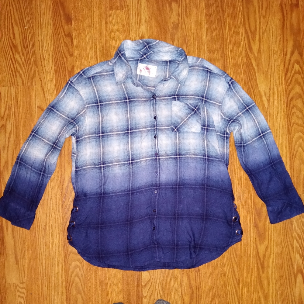 JUSTICES size 24 plus button up w\ cute lace up sides.